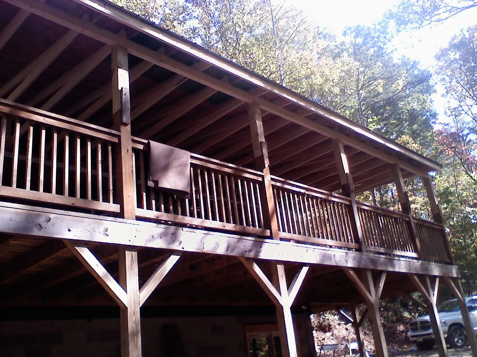 Timber framing under a new elevated porch and deck — Roof Leak Repair in Felicity by Roofing Brothers